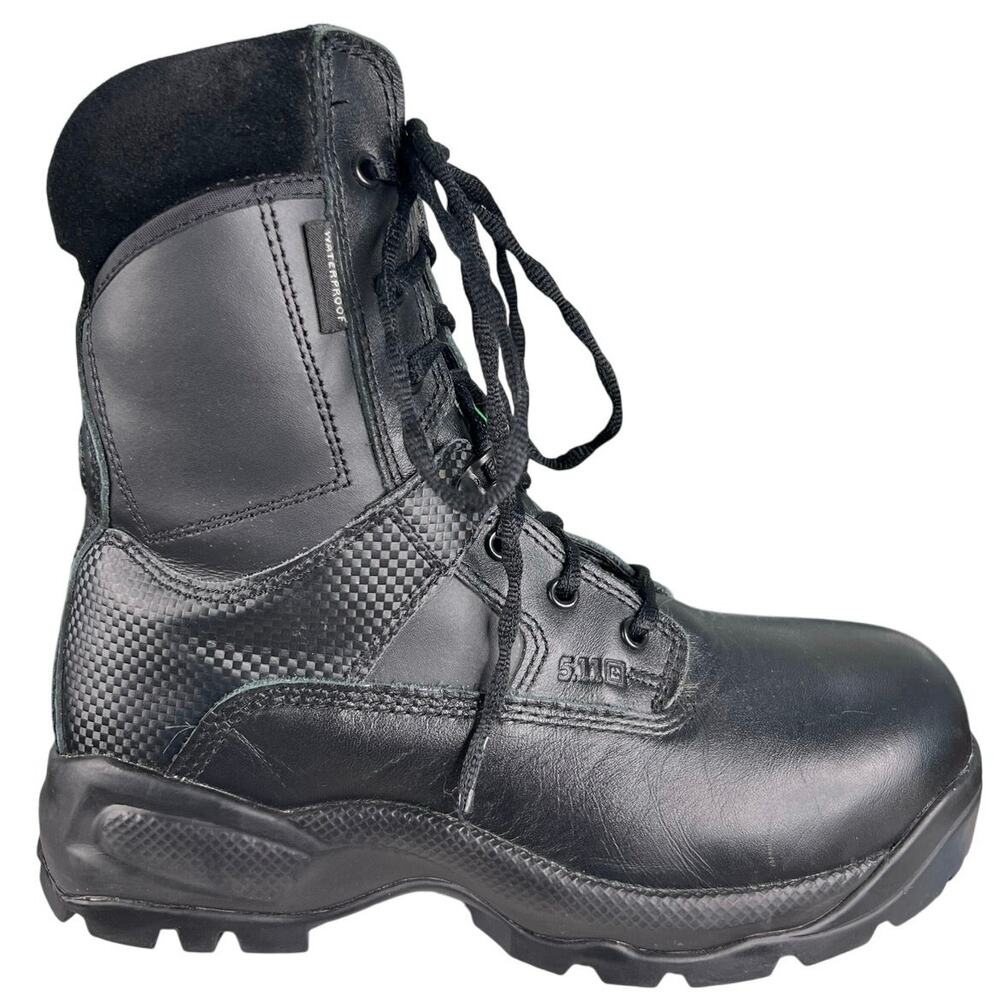 5.11 Tactical Men’s ATAC Black Leather  Side Zip Combat Boot Size US 7.5
